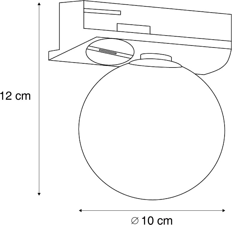 Nowoczesna lampa sufitowa czarna z białym szkłem do 1-fazowego systemu szynowego - Iconic Perle
