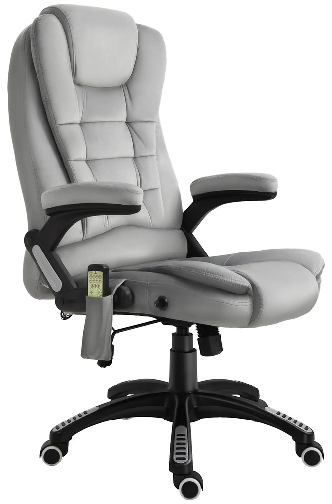Vinsetto Fotel biurowy ergonomiczny z masażem i ogrzewaniem szary maksymalne obciążenie 120 kg | Aosom PL