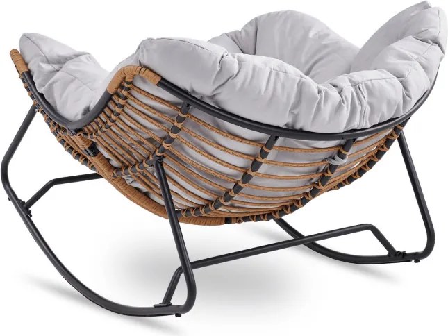 Fotel Bujany Ogrodowy ELTON na Płozach Szary Nowoczesny