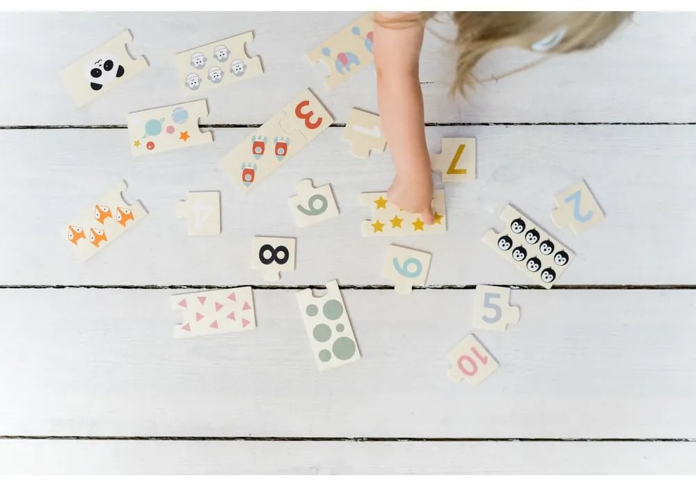 Drewniane puzzle (liczba elementów 20) Numbers – Kindsgut