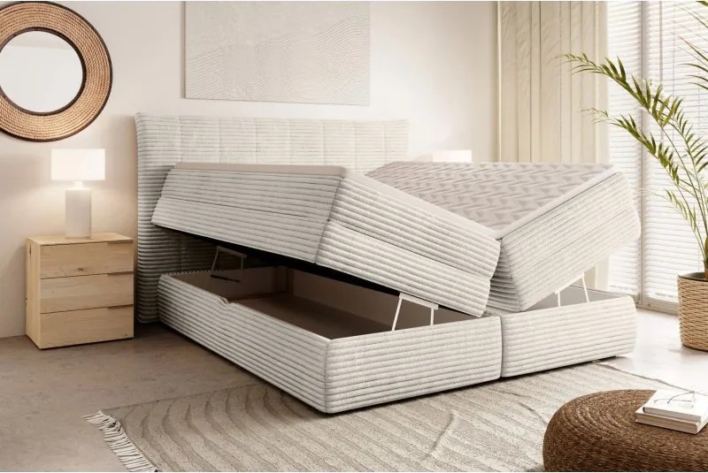 Łóżko Kontynentalne AMBER 140 Box spring 2 x pojemnik WERSAL