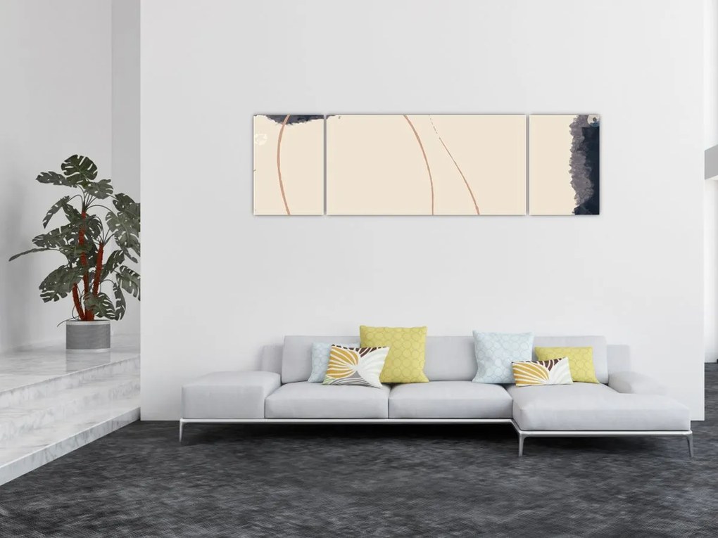 Obraz - Beżowa abstrakcja (170x50 cm)