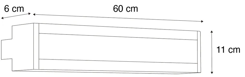 Zewnetrzna Nowoczesny Kinkiet / Lampa scienna czarny CCT 60 cm z LED IP54 - Vanya Nowoczesny Oswietlenie zewnetrzne