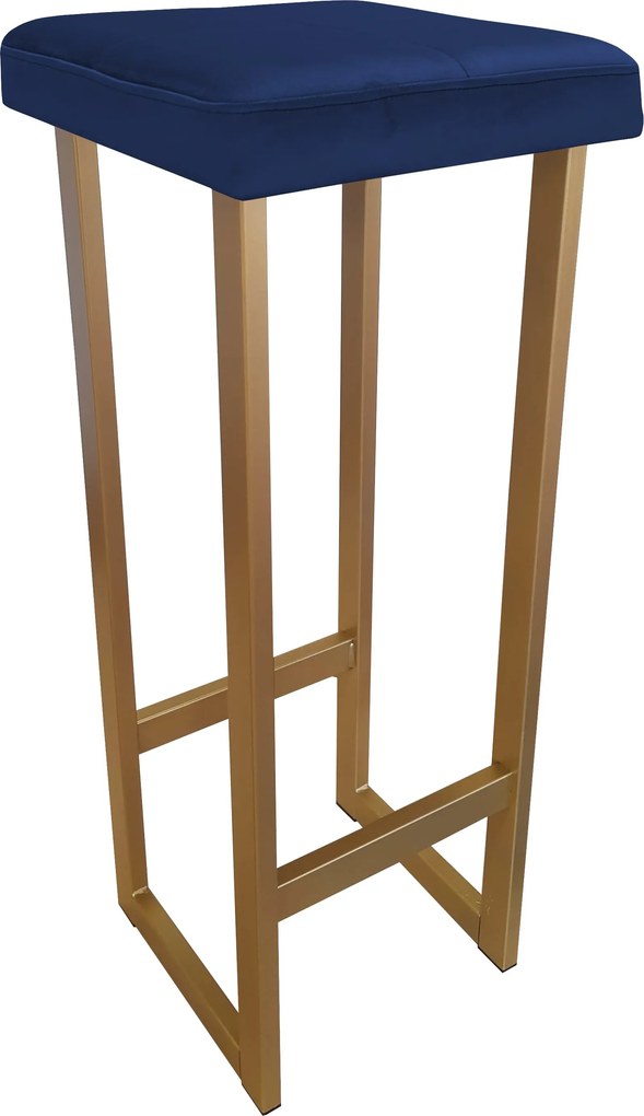 Hoker ALEX krzesło barowe tkanina Welur podstawa metalowa : Kolor Stelaża - Złoty, Kolor tkaniny - VELVET - MG16, Wysokość - 90 cm