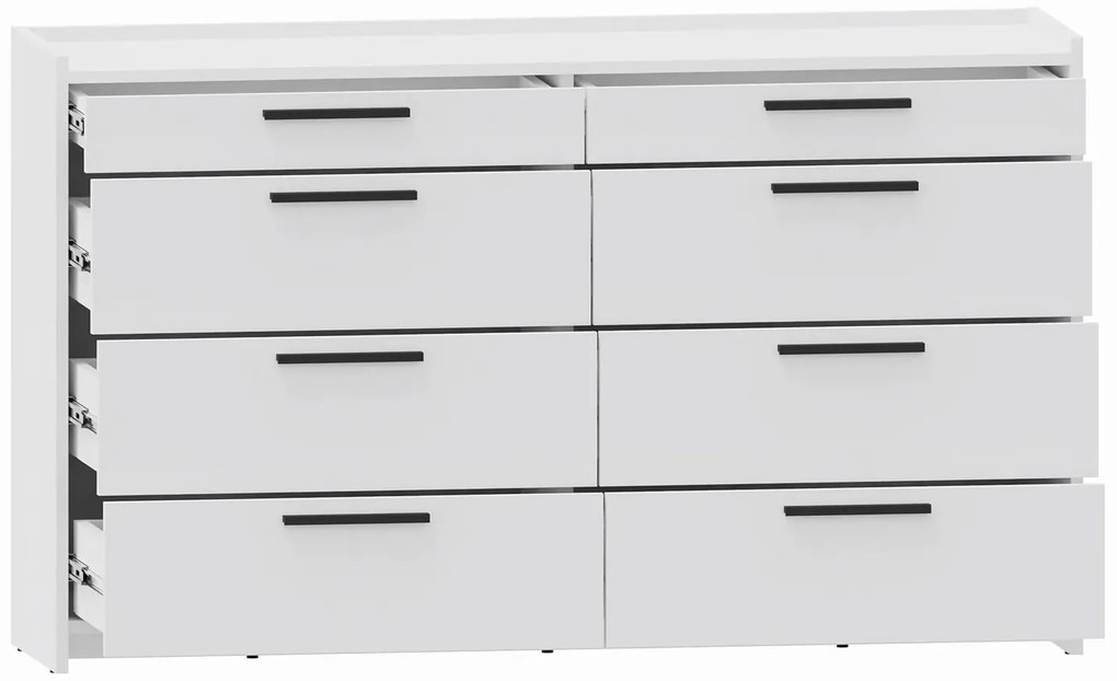 Biała minimalistyczna komoda z 4 szufladami - B7-F62