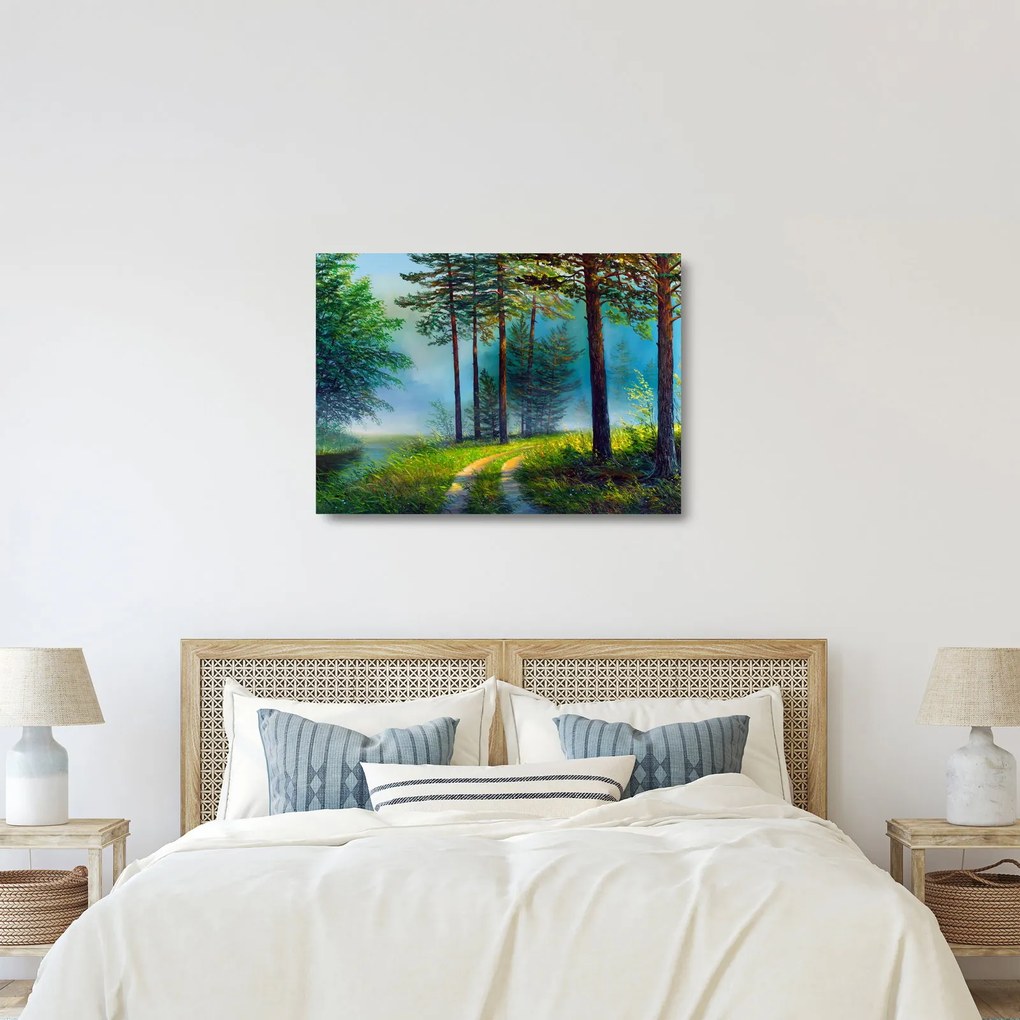 Obraz na szkle - Obraz olejny przedstawiający krajobraz (70x50 cm)