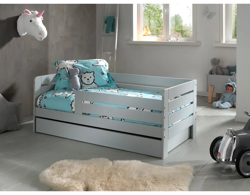 Szara szuflada pod łóżko dziecięce 70x140 cm Peuter – Vipack