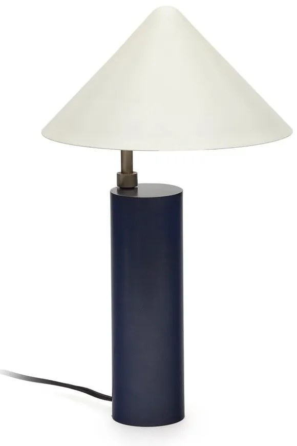 Ciemnoniebieska lampa stołowa z metalowym kloszem (wysokość 42 cm) Shiva – Kave Home