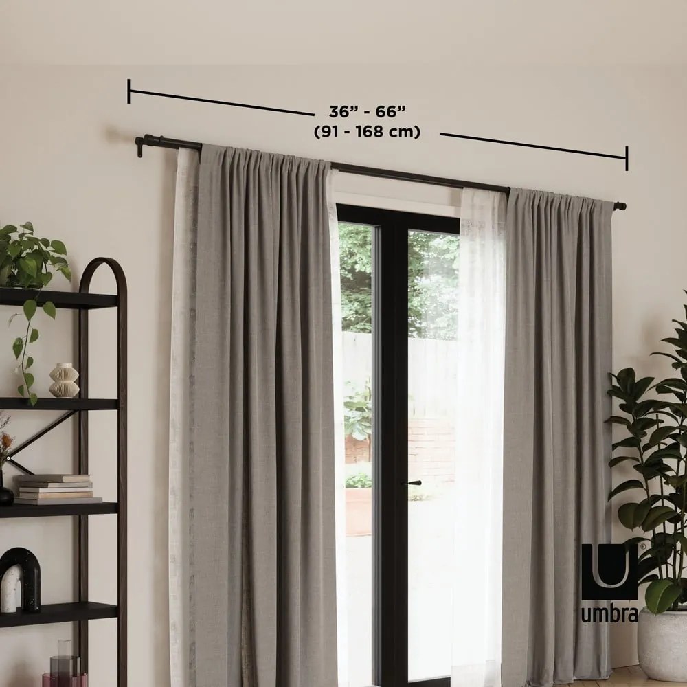 Stalowy podwójny regulowany karnisz 91 - 168 cm Cappa – Umbra