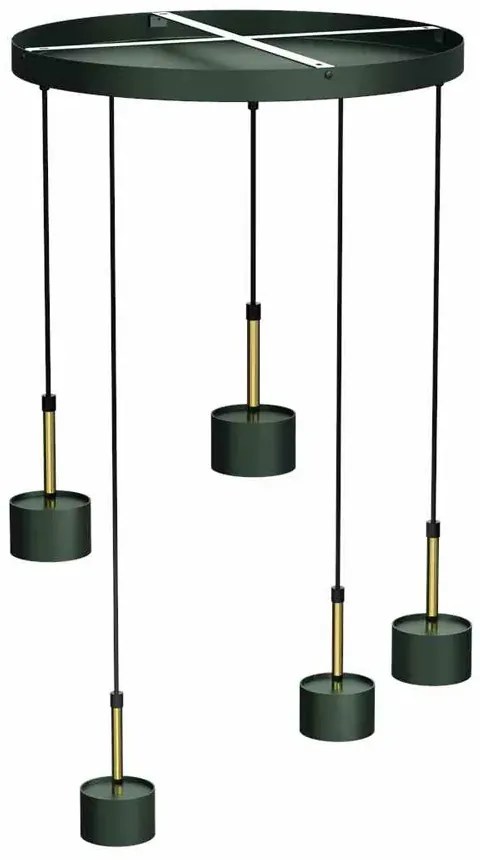 Zielono złota lampa wisząca do salonu 7X N023 N9-G32