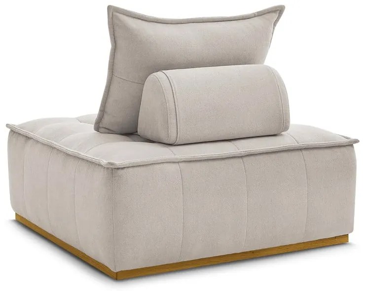 Beżowy fotel z tkaniny szenilowej Elisa – Bobochic Paris