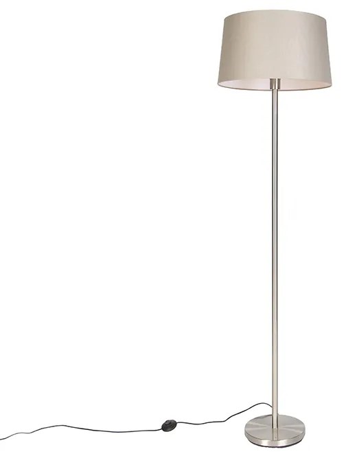 Nowoczesna lampa stojąca stalowa z abażurem w kolorze taupe 45 cm - Simplo