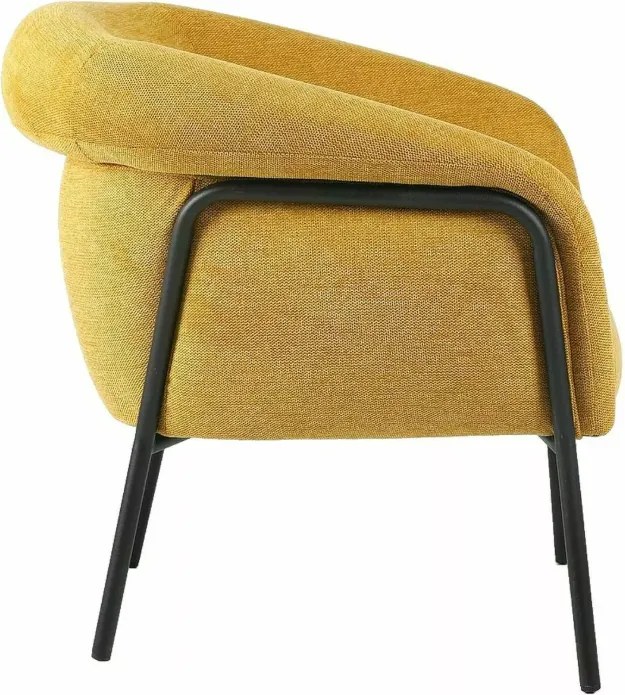 Designowy fotel CLOVER BREGO, musztardowy