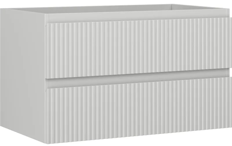 Mexen Rivel szafka łazienkowa podumywalkowa 80 cm, 2 szuflady, ryflowana , szara mat - 91A20-08047-2-BFF62