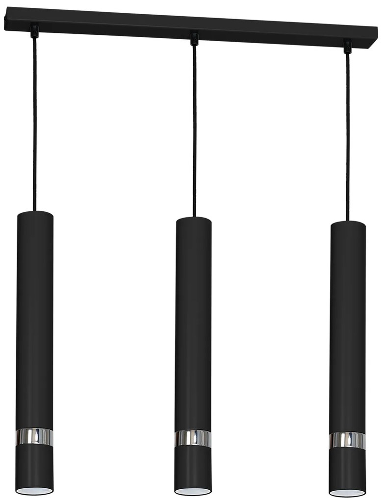 Lampa wisząca JOKER BLACK/CHROME 3xGU10, na listwie
