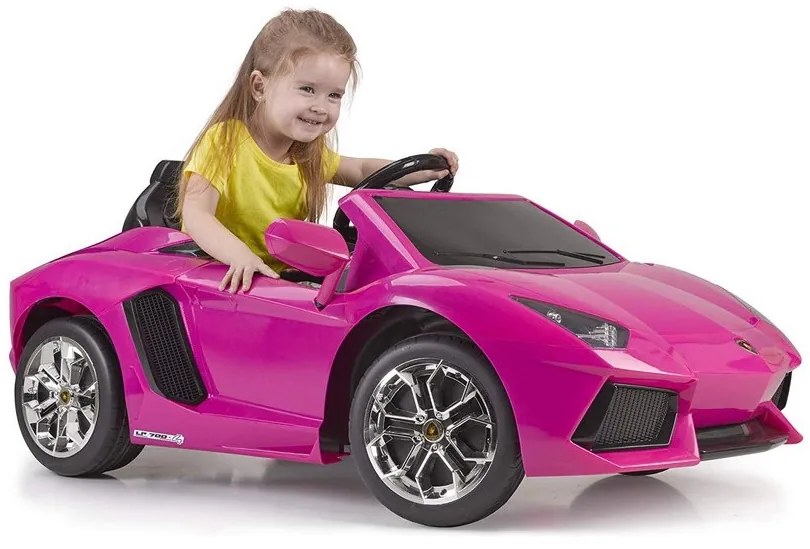 Feber lamborghini aventador pink samochód elektryczny 6v 3+