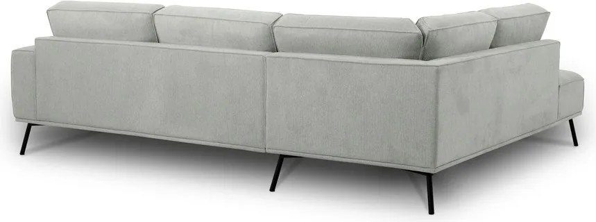 Jasnoszary narożnik z tkaniny szenilowej (lewostronny/w kształcie litery L) Amsterdam – Scandic