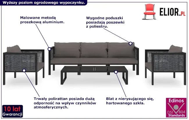 Komplet wypoczynkowy na taras - Caldera 4X