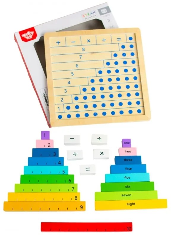 Tooky toy drewniana tablica matematyczna nauka liczenia liczydło