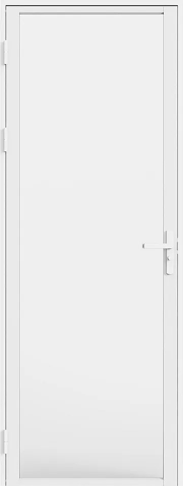Rewersyjny blok drzwiowy z aluminium i matowego szkła hartowanego - W204 x S73 cm - Biały - LOXTON