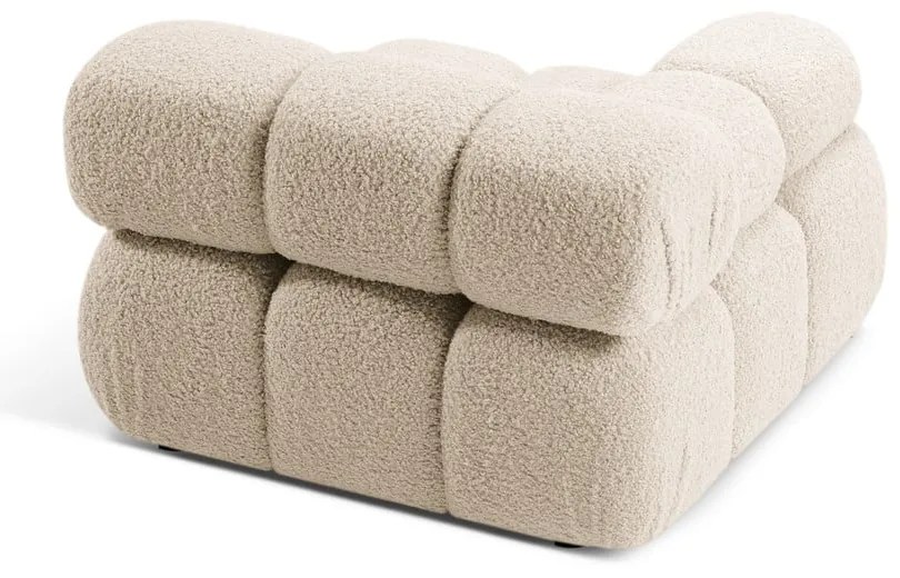 Beżowy moduł sofy z materiału bouclé (lewostronny) Bellis – Micadoni Home