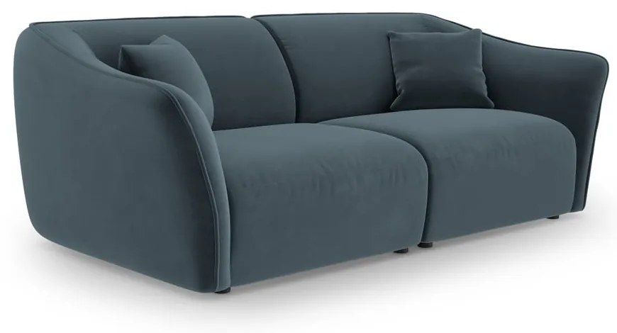 Niebieska aksamitna sofa 206 cm Tokyo – Cosmopolitan Design