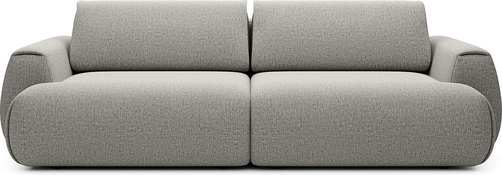 Kanapa 4-osobowa rozkładana z szarej tkaniny szenilowej MONELIA