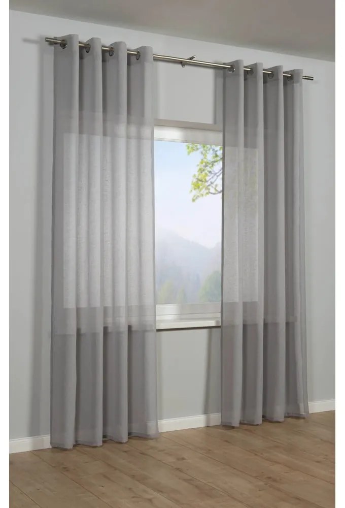 Szara zasłona 140x245 cm Len Uni – Sehlbach