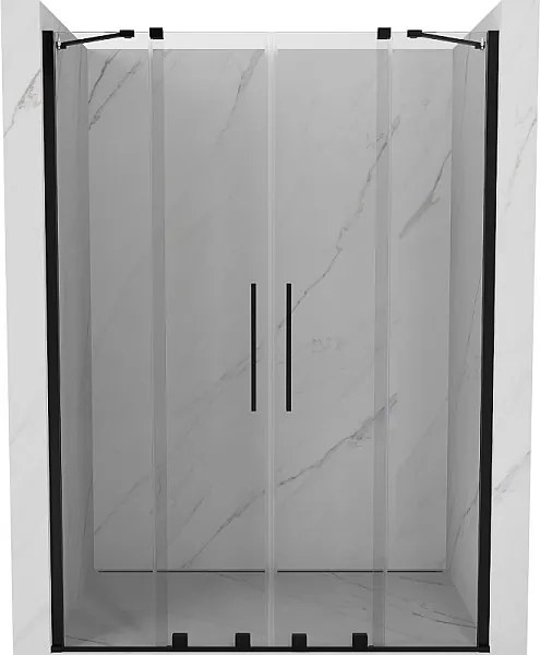Mexen Velar Duo drzwi prysznicowe rozsuwane 140 cm, transparent, czarne - 871-140-000-02-70
