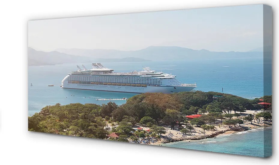 Obraz canvas na ścianę Statek przy Rajskiej Wyspie