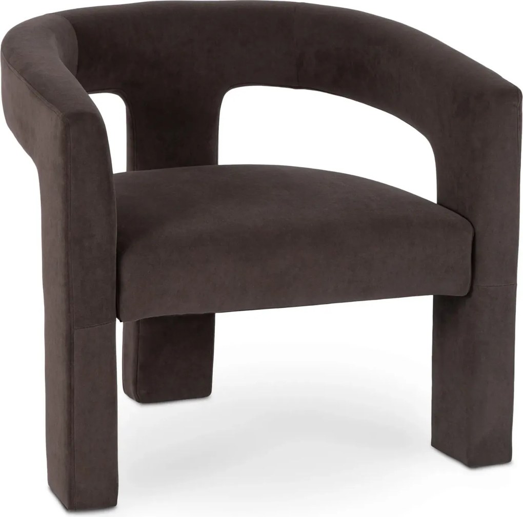 Brązowy nowoczesny fotel wypoczynkowy welurowy M5-C01