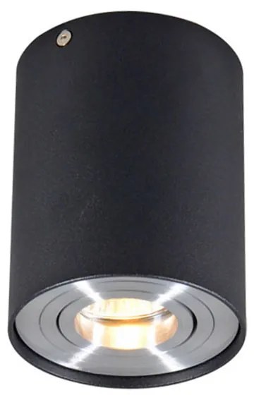 Czarny reflektor obrotniczy i pochylny ze stali - Rondoo up