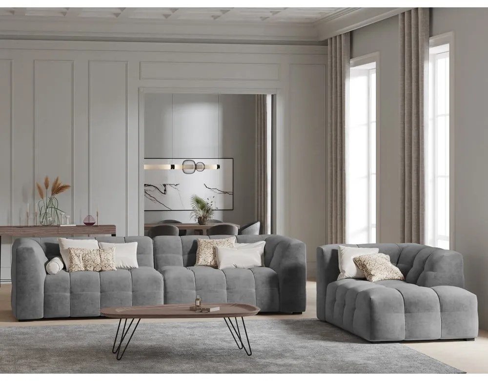 Szara aksamitna sofa Windsor &amp; Co Sofas Vesta, 280 cm