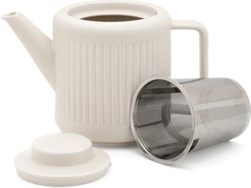 Biały porcelanowy dzbanek do herbaty z sitkiem 1,2 l Skagen – Bredemeijer