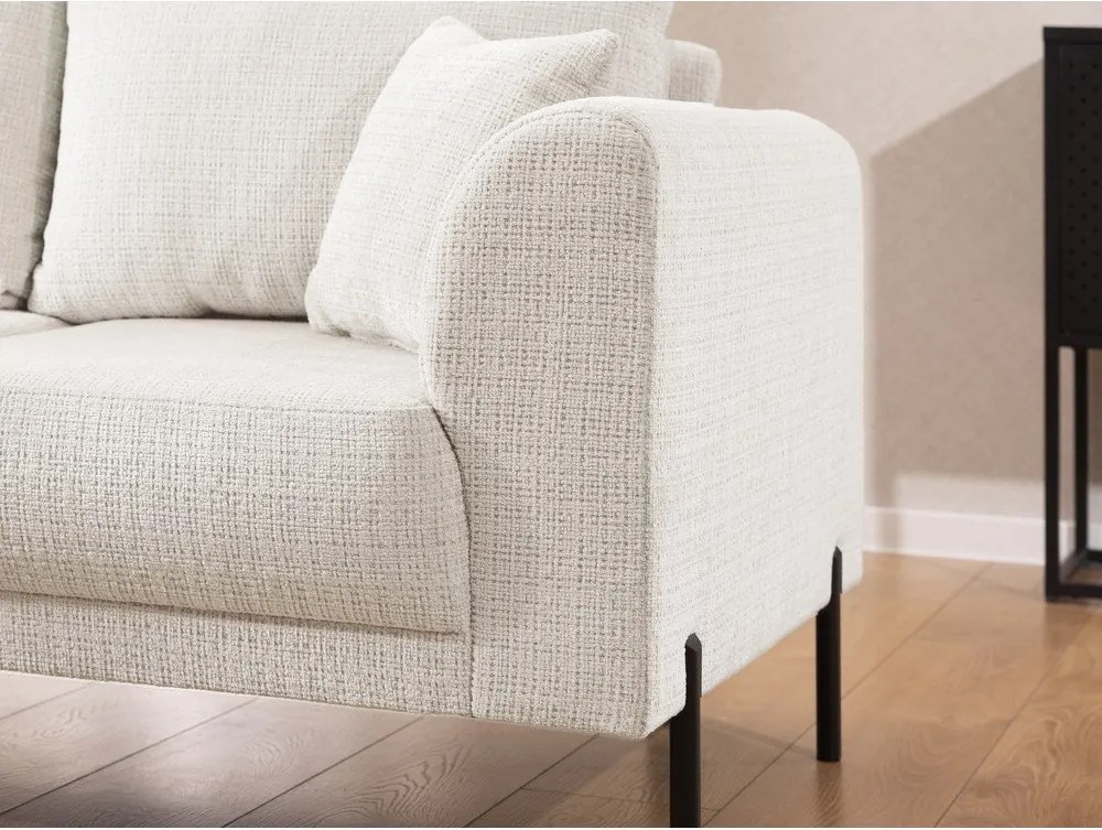 Beżowy narożnik z tkaniny szenilowej (lewostronny/w kształcie litery L) Mauris – Ropez