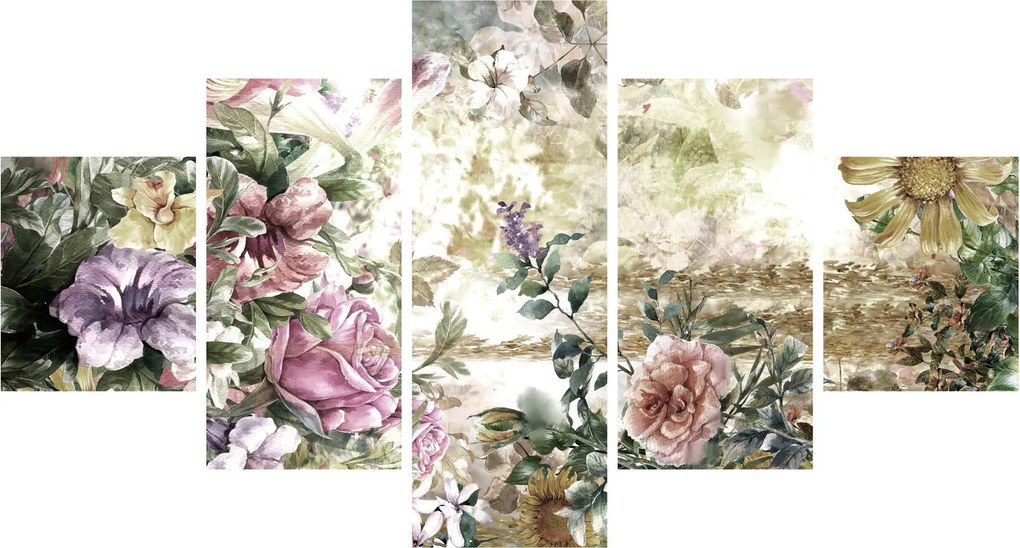 Obraz - Designerskie kwiaty (125x70 cm)