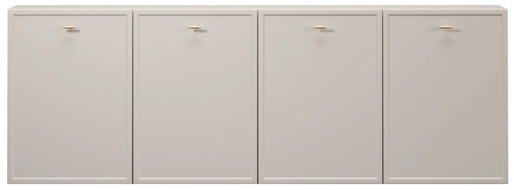Komoda wisząca czterodrzwiowa Lorini 200 cm - kaszmir / złote uchwyty T-bar