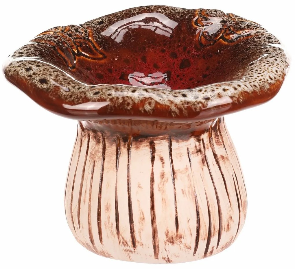 Ceramiczna miseczka do picia Grzyb, 17 x 12 x 17cm, ceramika