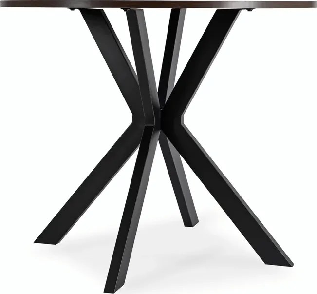 Stół Okrągły LAUREN 90 cm Orzech/Czarny Loft