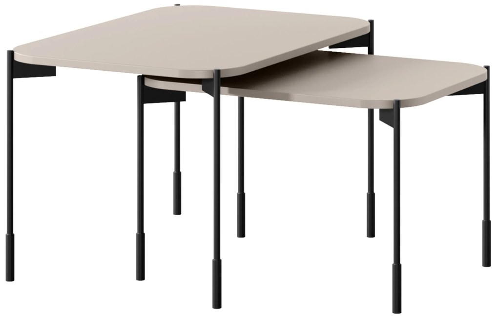 Stolik kawowy Sonatia 60 cm prostokątny na metalowych nogach - kaszmir