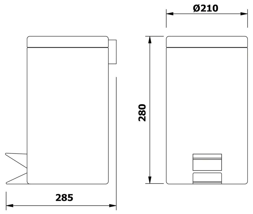 AQUALINE 27105 Simple line Kosz na śmieci okrągły 5 l, stal nierdzewna