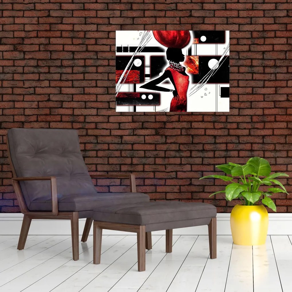 Obraz na szkle obrazu starożytnej damy (70x50 cm)