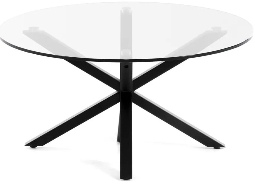 Czarny okrągły stolik ze szklanym blatem ø 82 cm Argo – Kave Home