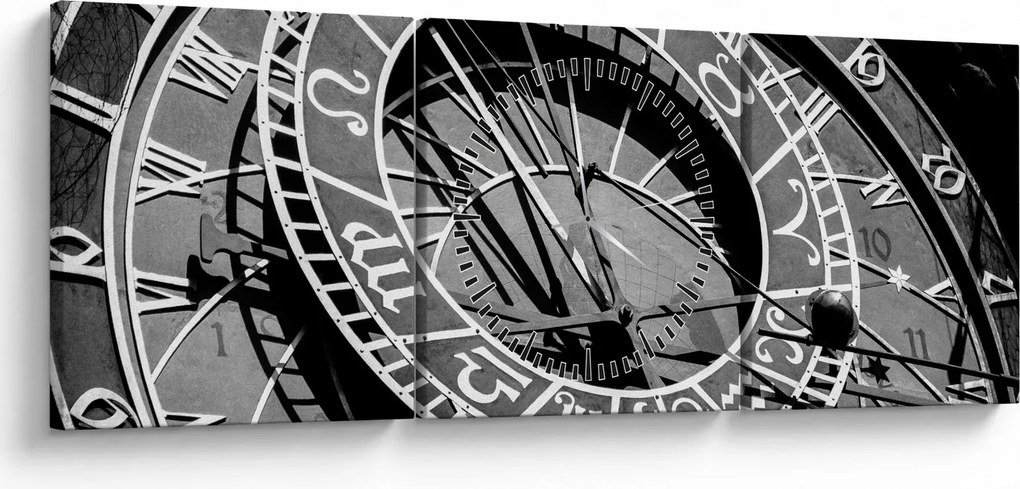 Obraz - Zegar astronomiczny, Praga, Czechy (z zegarem) (90x30 cm)