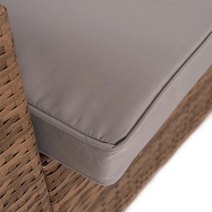 Zestaw Mebli Ogrodowych COMODO Brązowy/Szary Narożnik Stolik Tarasowy Technorattan Nowoczesny