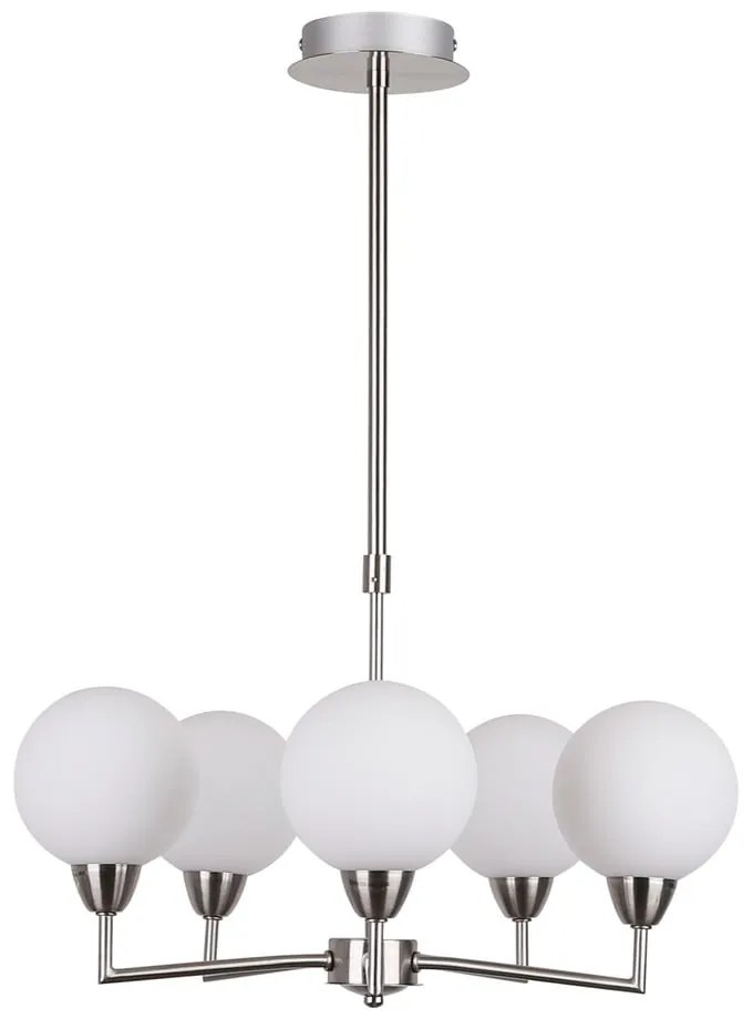 Lampa wisząca w kolorze srebra ze szklanym kloszem Logos – Candellux Lighting