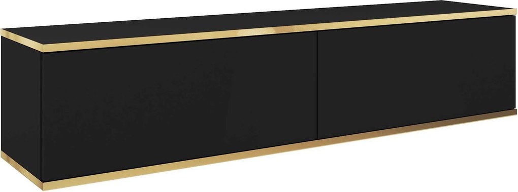 Szafka RTV wisząca VENEZIA 135 cm do Salonu pod Telewizor - Czarny