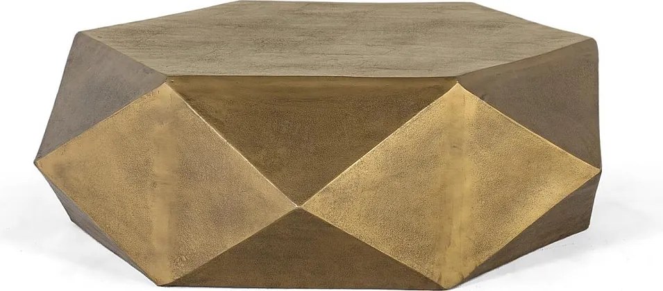 Sześciokątny stół podstawowy z metalu doré