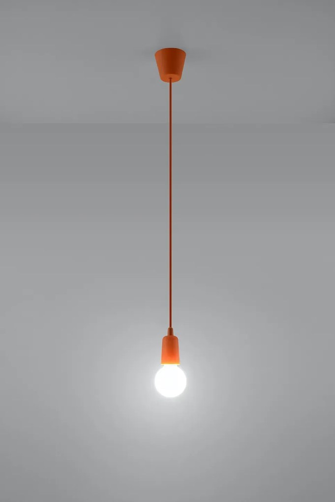 Pomarańczowa lampa wisząca industrialna - 3X EX541 D6-M02