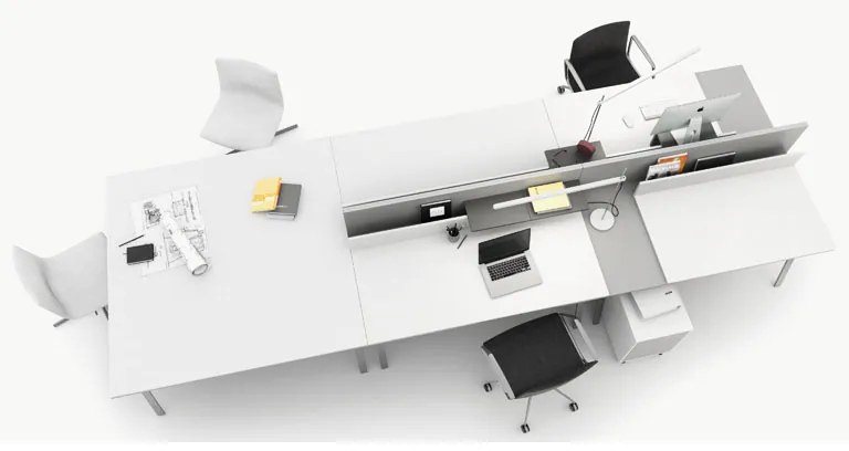 Biurko z regulacją wysokości SINGLE LAYERS, 160x80 cm, 2 silniki, biały/szary